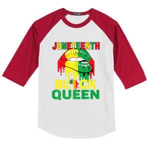 Juneteenth Black Queen Lips African Mom Mother Afro African Gift African Pride Kids Colorblock Raglan Jersey