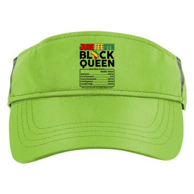 Juneteenth Black Queen Nutritional Facts Adult Drive Performance Visor