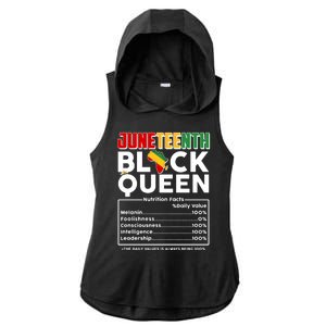 Juneteenth Black Queen Nutritional Facts Ladies PosiCharge Tri-Blend Wicking Draft Hoodie Tank