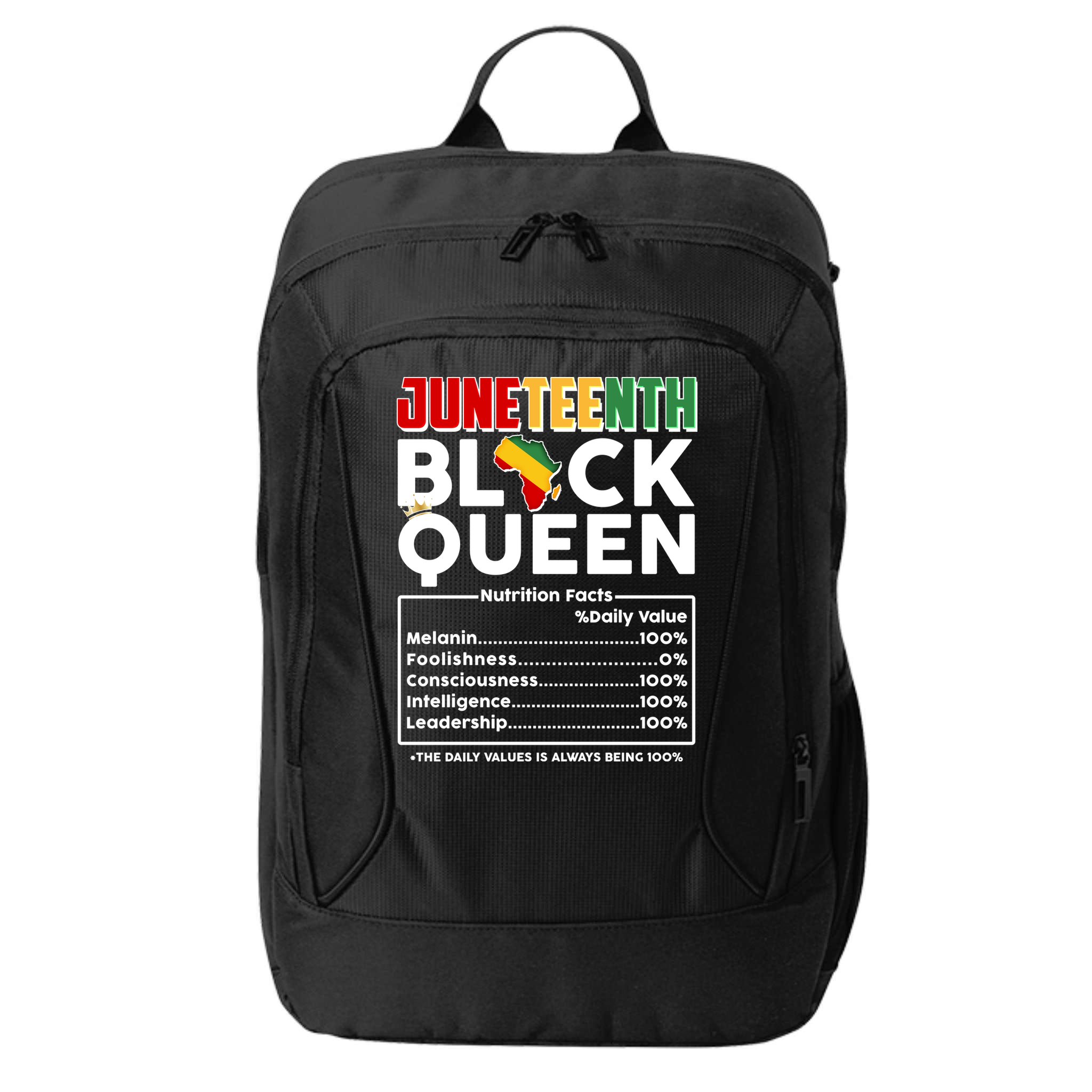 Juneteenth Black Queen Nutritional Facts City Backpack