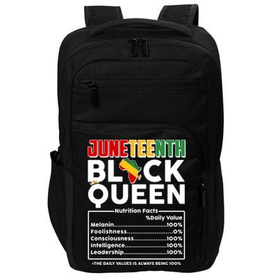 Juneteenth Black Queen Nutritional Facts Impact Tech Backpack