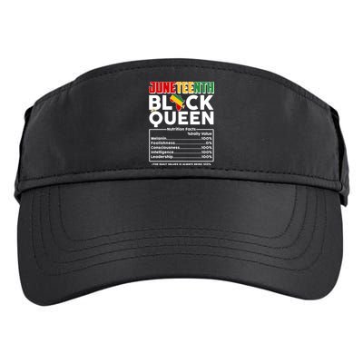 Juneteenth Black Queen Nutritional Facts Adult Drive Performance Visor