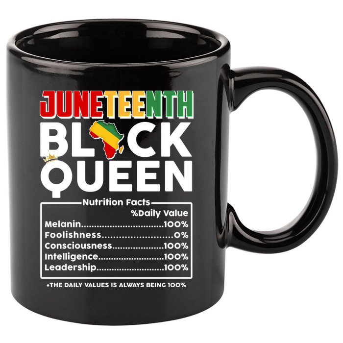 Juneteenth Black Queen Nutritional Facts 11oz C Handle Ceramic Mug