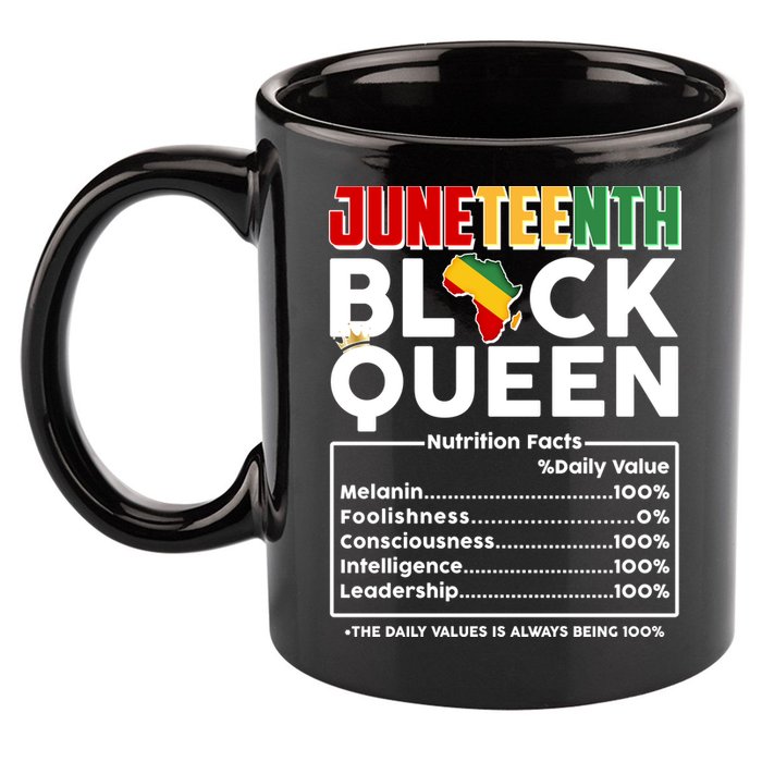 Juneteenth Black Queen Nutritional Facts 11oz C Handle Ceramic Mug
