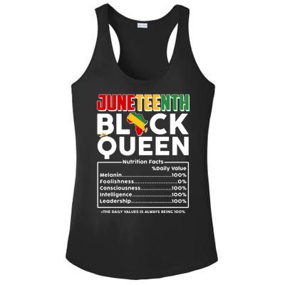 Juneteenth Black Queen Nutritional Facts Ladies PosiCharge Competitor Racerback Tank