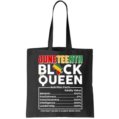 Juneteenth Black Queen Nutritional Facts Bag