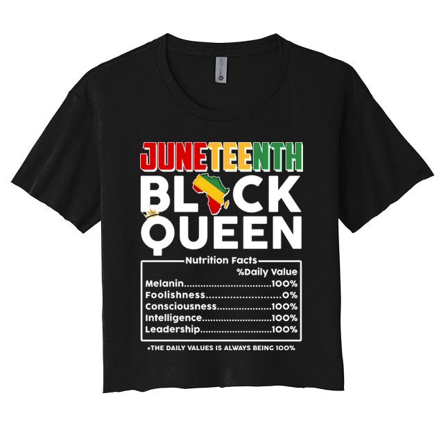 Juneteenth Black Queen Nutritional Facts Crop Top