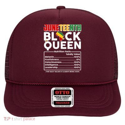 Juneteenth Black Queen Nutritional Facts High Crown Mesh Back Trucker Hat