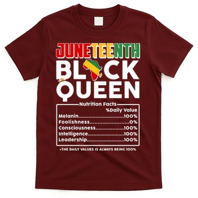 Juneteenth Black Queen Nutritional Facts T-Shirt