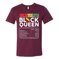 Juneteenth Black Queen Nutritional Facts V-Neck T-Shirt