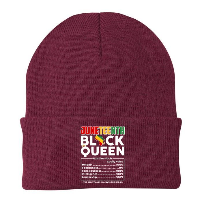 Juneteenth Black Queen Nutritional Facts Knit Cap Winter Beanie