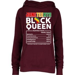 Juneteenth Black Queen Nutritional Facts Womens Funnel Neck Pullover Hood