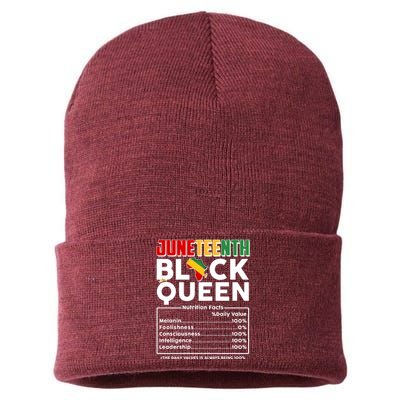 Juneteenth Black Queen Nutritional Facts Sustainable Knit Beanie