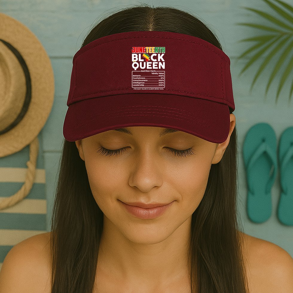 Juneteenth Black Queen Nutritional Facts Visor