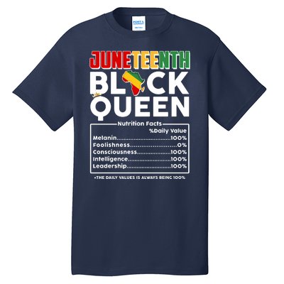 Juneteenth Black Queen Nutritional Facts Tall T-Shirt