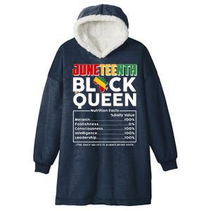 Juneteenth Black Queen Nutritional Facts Hooded Wearable Blanket