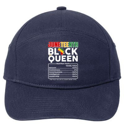 Juneteenth Black Queen Nutritional Facts 7-Panel Snapback Hat