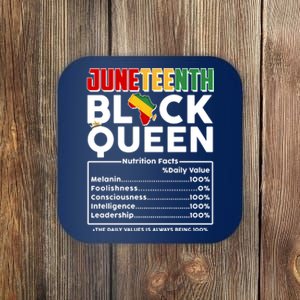 Juneteenth Black Queen Nutritional Facts Coaster