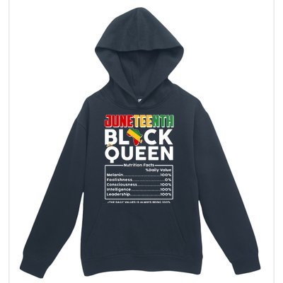 Juneteenth Black Queen Nutritional Facts Urban Pullover Hoodie