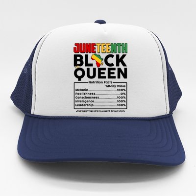 Juneteenth Black Queen Nutritional Facts Trucker Hat