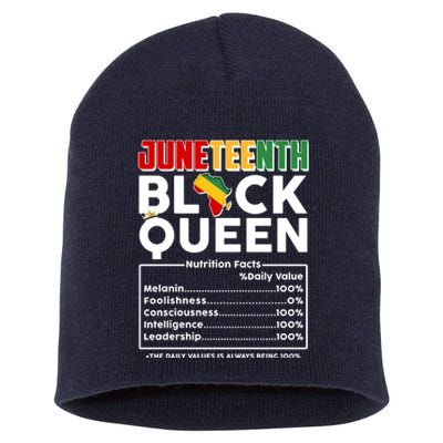 Juneteenth Black Queen Nutritional Facts Short Acrylic Beanie