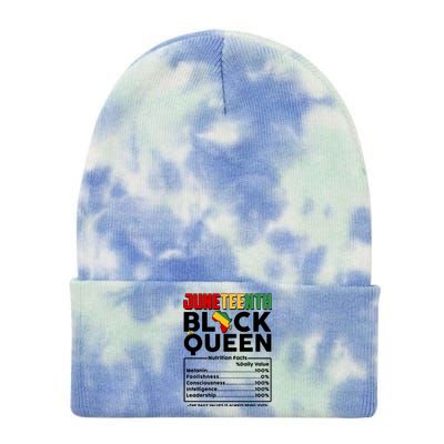 Juneteenth Black Queen Nutritional Facts Tie Dye 12in Knit Beanie