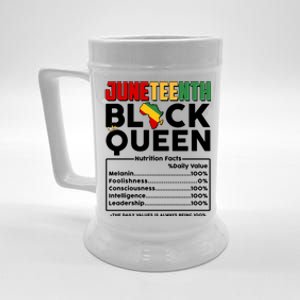 Juneteenth Black Queen Nutritional Facts Beer Stein