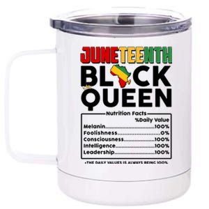 Juneteenth Black Queen Nutritional Facts 12 oz Stainless Steel Tumbler Cup