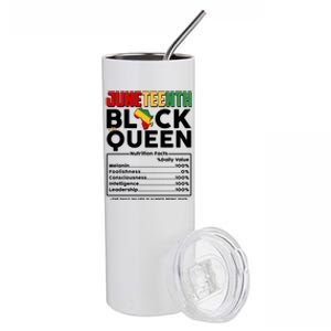 Juneteenth Black Queen Nutritional Facts Stainless Steel Tumbler