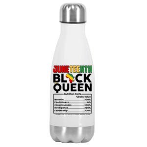 Juneteenth Black Queen Nutritional Facts Stainless Steel Insulated Water Bottle