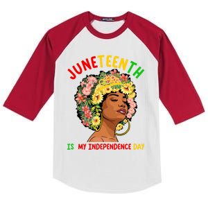 Juneteenth Black Queen Afro African American June 19 Cute Gift Kids Colorblock Raglan Jersey