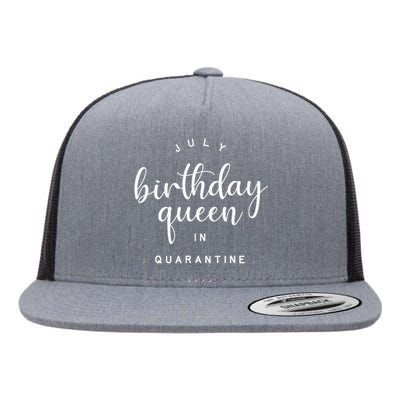 July Birthday Queen in Quarantine Cute Social Distance Gift Flat Bill Trucker Hat