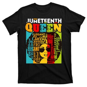 Juneteenth Black Queen Afro Melanin Girl Magic African Retro T-Shirt