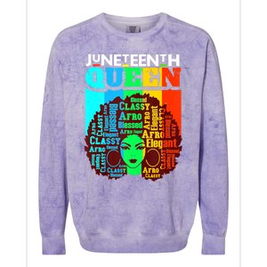 Juneteenth Black Queen Afro Melanin Girl Magic Women Girl Colorblast Crewneck Sweatshirt