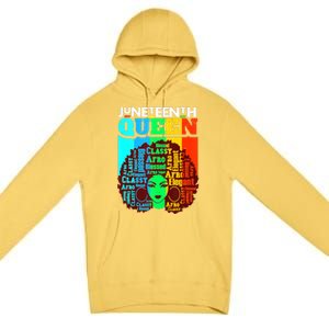 Juneteenth Black Queen Afro Melanin Girl Magic Women Girl Premium Pullover Hoodie