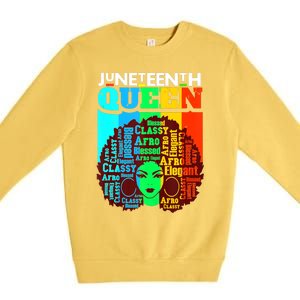 Juneteenth Black Queen Afro Melanin Girl Magic Women Girl Premium Crewneck Sweatshirt