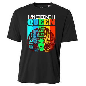 Juneteenth Black Queen Afro Melanin Girl Magic Women Girl Cooling Performance Crew T-Shirt