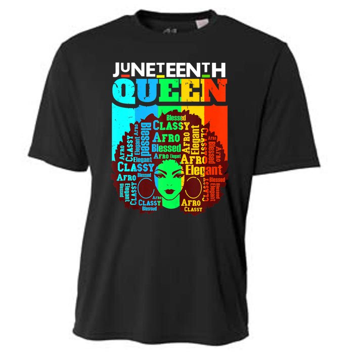 Juneteenth Black Queen Afro Melanin Girl Magic Women Girl Cooling Performance Crew T-Shirt