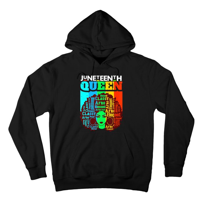 Juneteenth Black Queen Afro Melanin Girl Magic Women Girl Hoodie