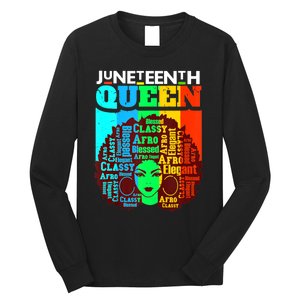 Juneteenth Black Queen Afro Melanin Girl Magic Women Girl Long Sleeve Shirt