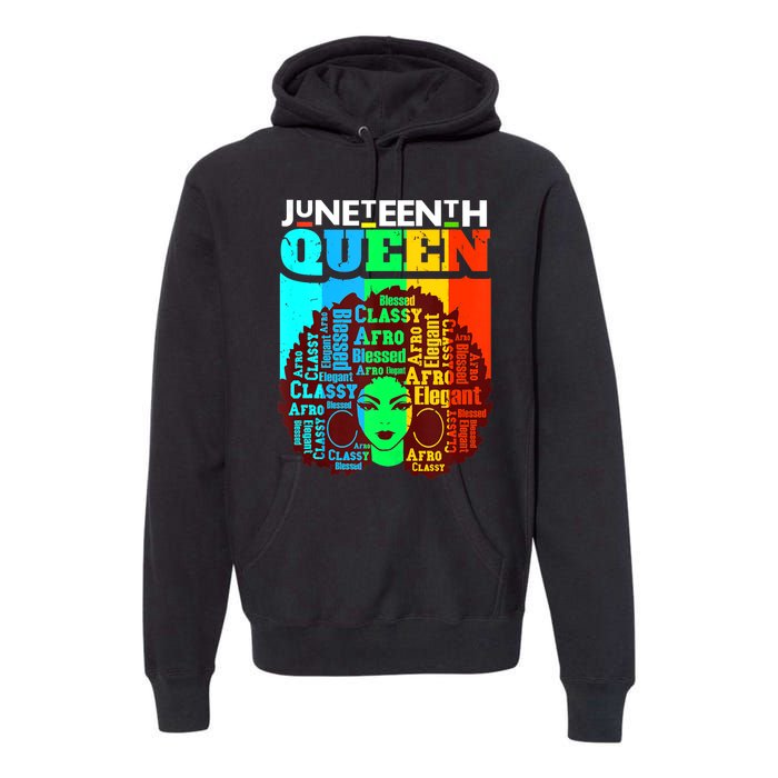 Juneteenth Black Queen Afro Melanin Girl Magic Women Girl Premium Hoodie