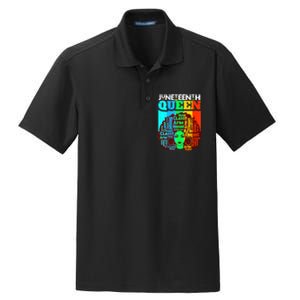 Juneteenth Black Queen Afro Melanin Girl Magic Women Girl Dry Zone Grid Polo