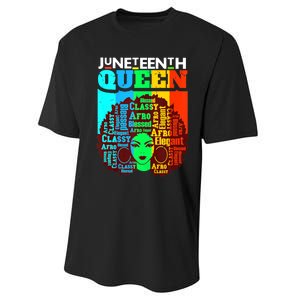 Juneteenth Black Queen Afro Melanin Girl Magic Women Girl Performance Sprint T-Shirt