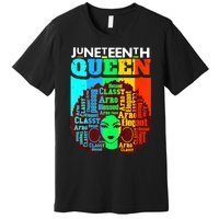 Juneteenth Black Queen Afro Melanin Girl Magic Women Girl Premium T-Shirt