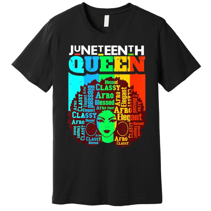 Juneteenth Black Queen Afro Melanin Girl Magic Women Girl Premium T-Shirt