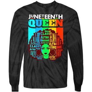 Juneteenth Black Queen Afro Melanin Girl Magic Women Girl Tie-Dye Long Sleeve Shirt