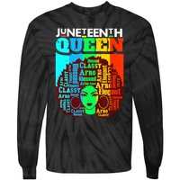 Juneteenth Black Queen Afro Melanin Girl Magic Women Girl Tie-Dye Long Sleeve Shirt