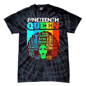 Juneteenth Black Queen Afro Melanin Girl Magic Women Girl Tie-Dye T-Shirt