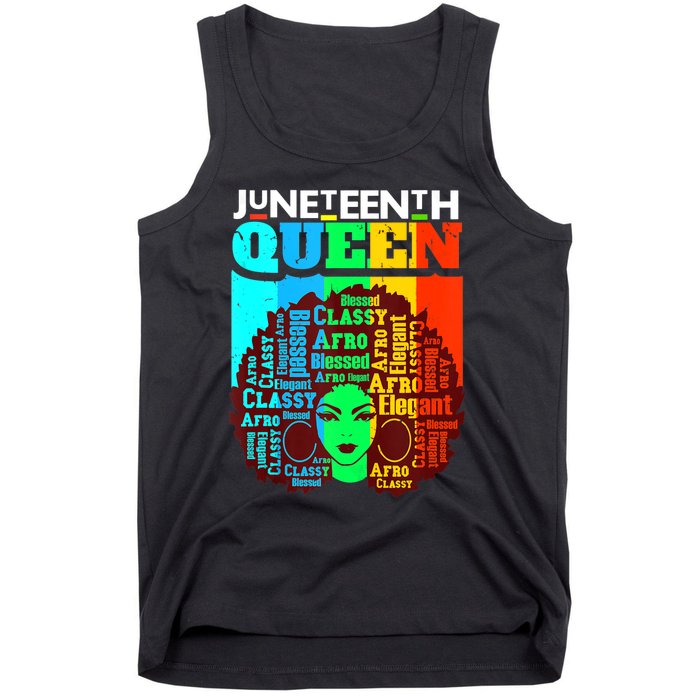 Juneteenth Black Queen Afro Melanin Girl Magic Women Girl Tank Top