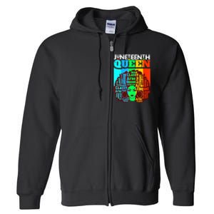 Juneteenth Black Queen Afro Melanin Girl Magic Women Girl Full Zip Hoodie